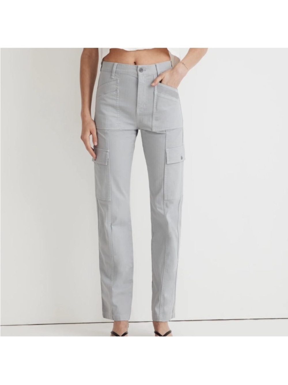 Madewell Stone Gray 90’s Straight Leg Cargo Pants